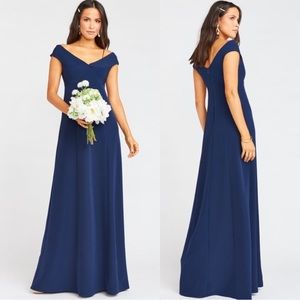 Show Me Your MuMu NWT Zurich Knot Dress in Rich Navy Stretch Crepe Bridesmaid